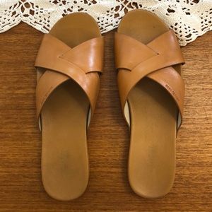 Michael kors slip on brown sandals size 9